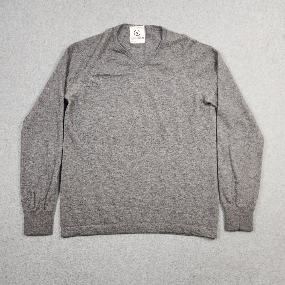 Visvim Cashmere Sweater Medium‎ Gray V Neck Sweatshirt Cubsism Japan Minimal